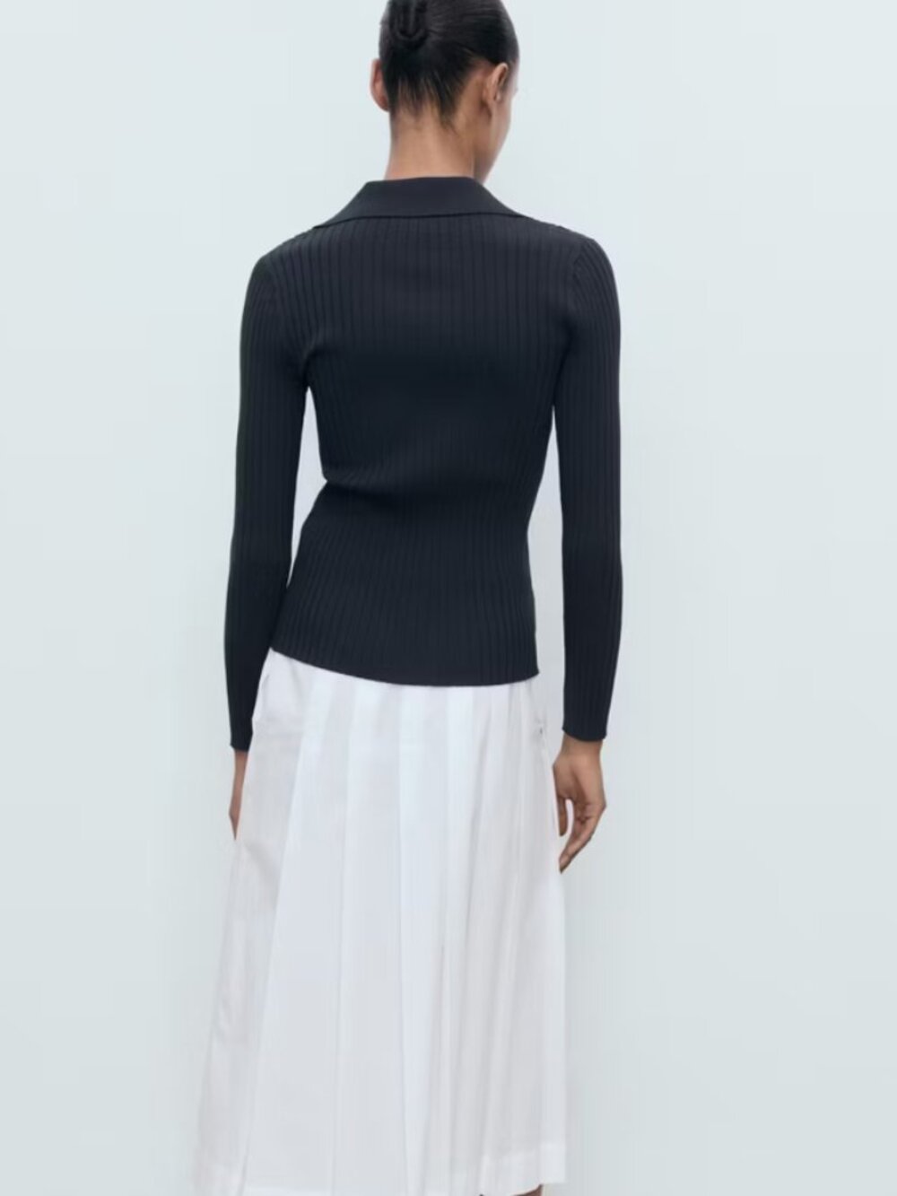 Mango Black Ribbed Button-Up Cardigan - Picture 2 of 4